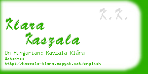 klara kaszala business card
